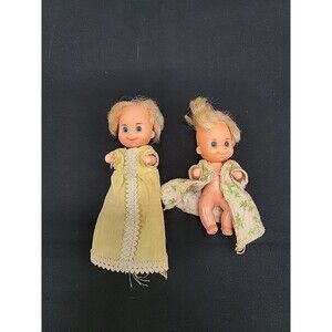 (2) VINTAGE MATTEL SUNSHINE FAMILY BABY DOLLS with ORIGINAL CLOTHES